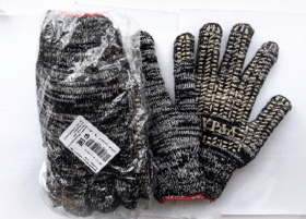 Перчатки зимние вязаные с ПВХ Березка