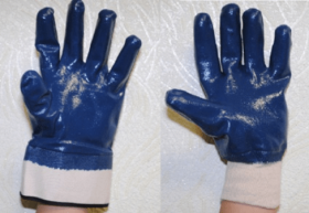 Перчатки с полным нитриловым покрытием, трикотажный манжет/крага