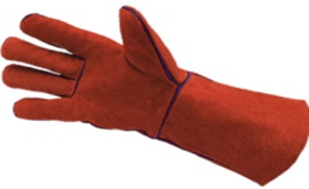 Краги спилковые красные ТРЕК